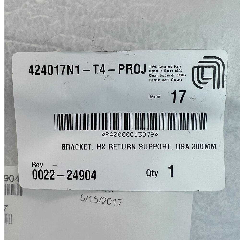 APPLIED MATERIALS AMAT 0022-24904 BRACKET, HX RETURN SUPPORT, DSA 300 MM