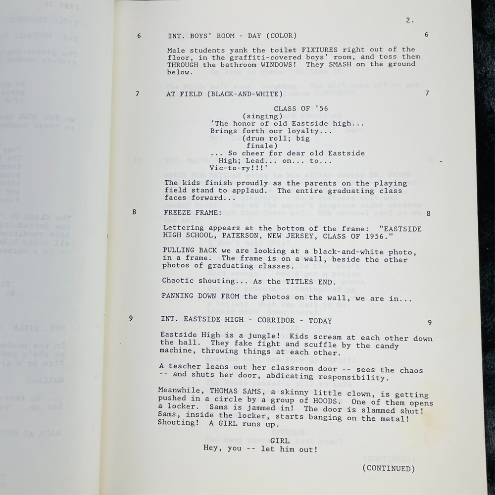 Lean On Me Screenplay Warner Bros 1988 Fifth Revised Draft Michael Schiffer