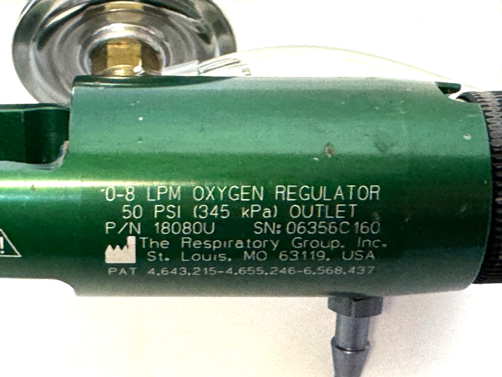 0-8 LPM Oxygen Regulator 50 PSI Respiratory Group