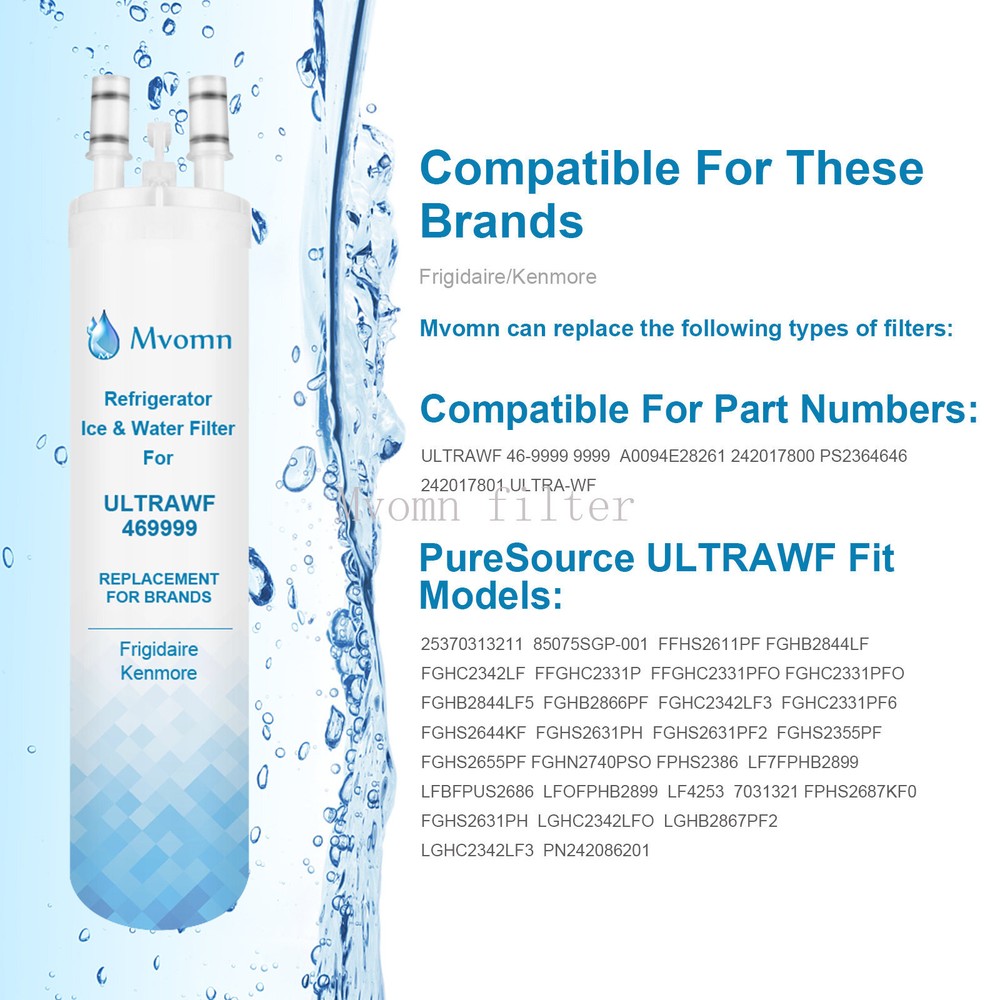 1 Pack Kenmore 46-9999 9999 Replacement Refrigerator Water Filter, White