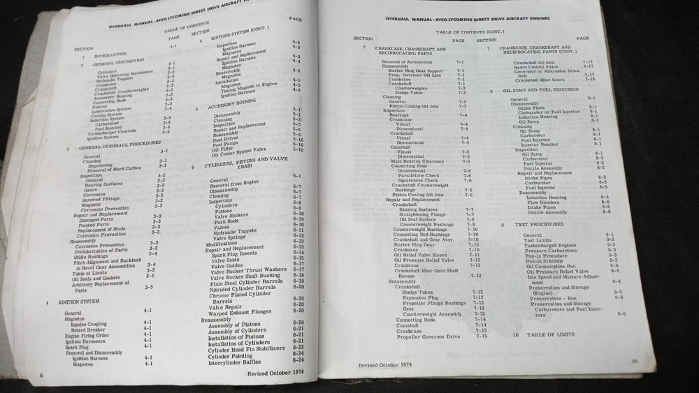 AVCO LYCOMING direct drive engine overhaul manual
