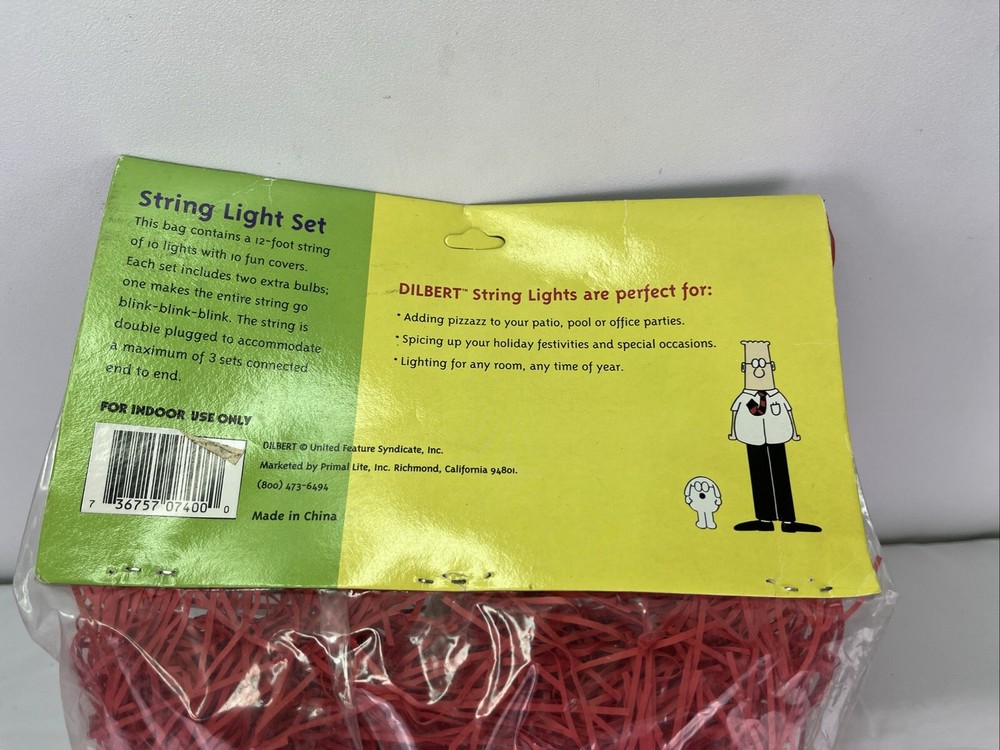 Dilbert & Dogbert Christmas String Light Set Sealed 12' Long United Features
