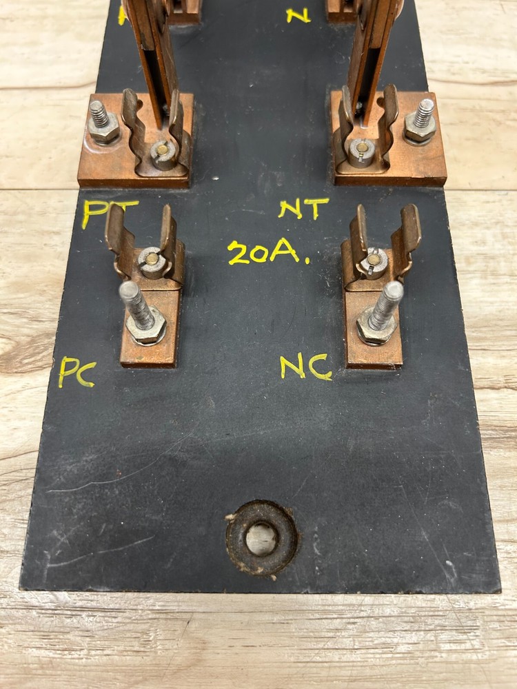 Vtg BARKELEW 20A Solid Copper Connectors Pull Out Lectrical Cylinder Fuse Panel