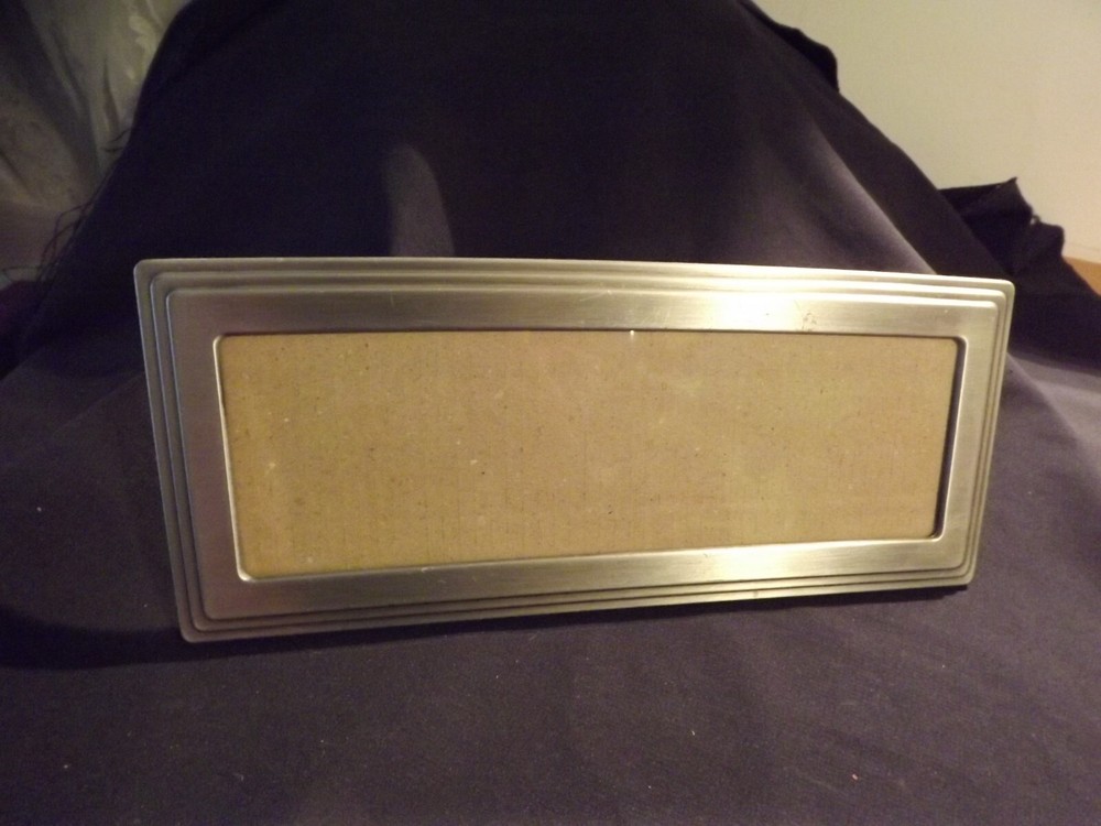 RECTANGULAR SILVERTONE PHOTO FRAME 5.5" X 13.5" SITS OR HANGS