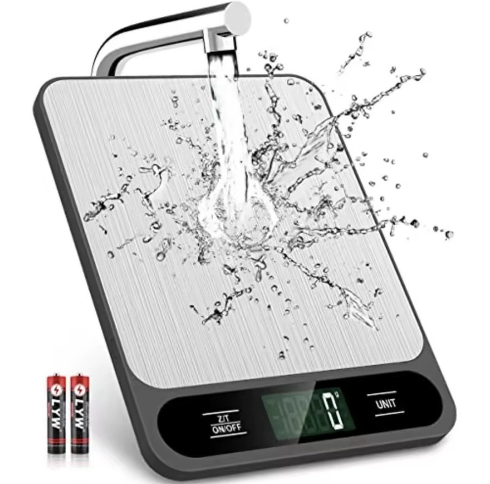 Digital Kitchen Scale, 22lb Capacity, High Accuracy, Tare, Waterproof
