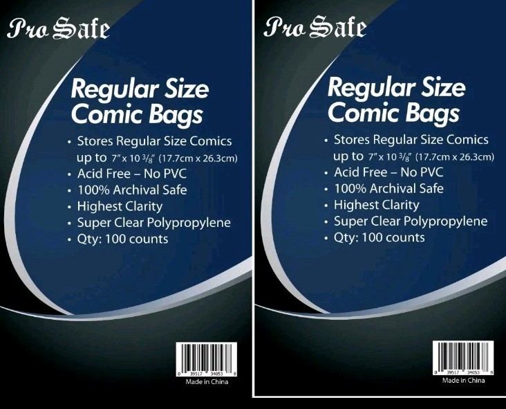 200  Comics Bags, Comic Book Sleeves Protector Comics Books with Flap, Regular