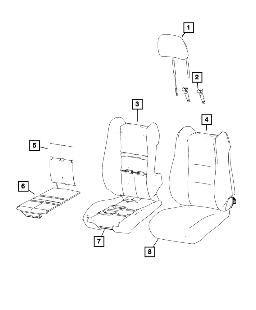Genuine Mopar Active Head Restraints Headrest 5RX96DX9AA