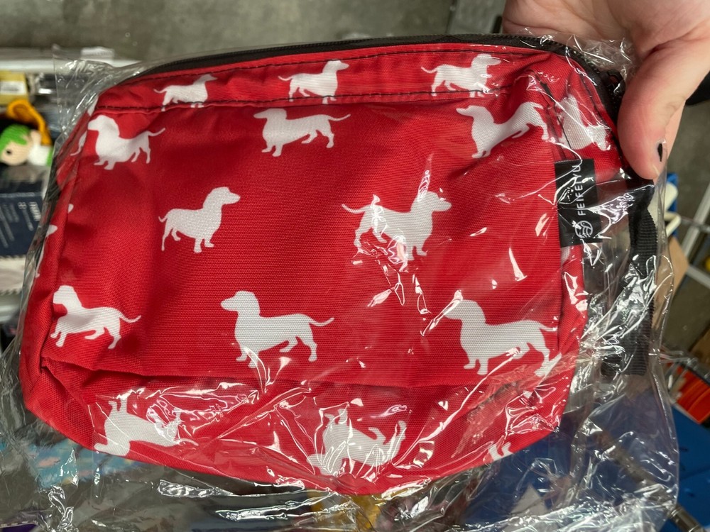 Red / White Dachshund Lunch Bag