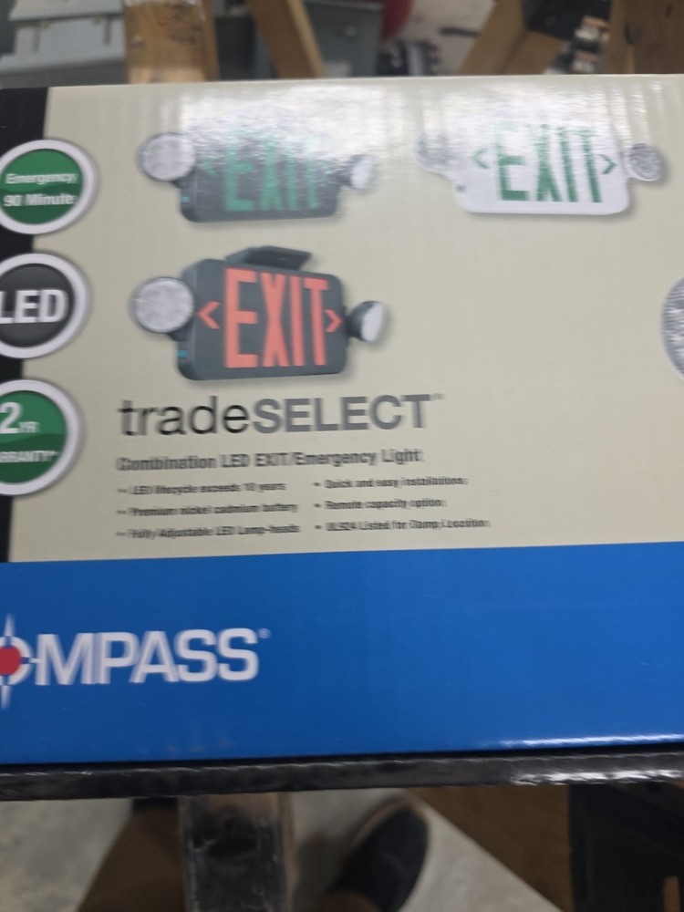 HUBBELL LIGHTING COMPASS CCRRC COMBO LED EXIT/EMERGENCY LIGHT 120/277