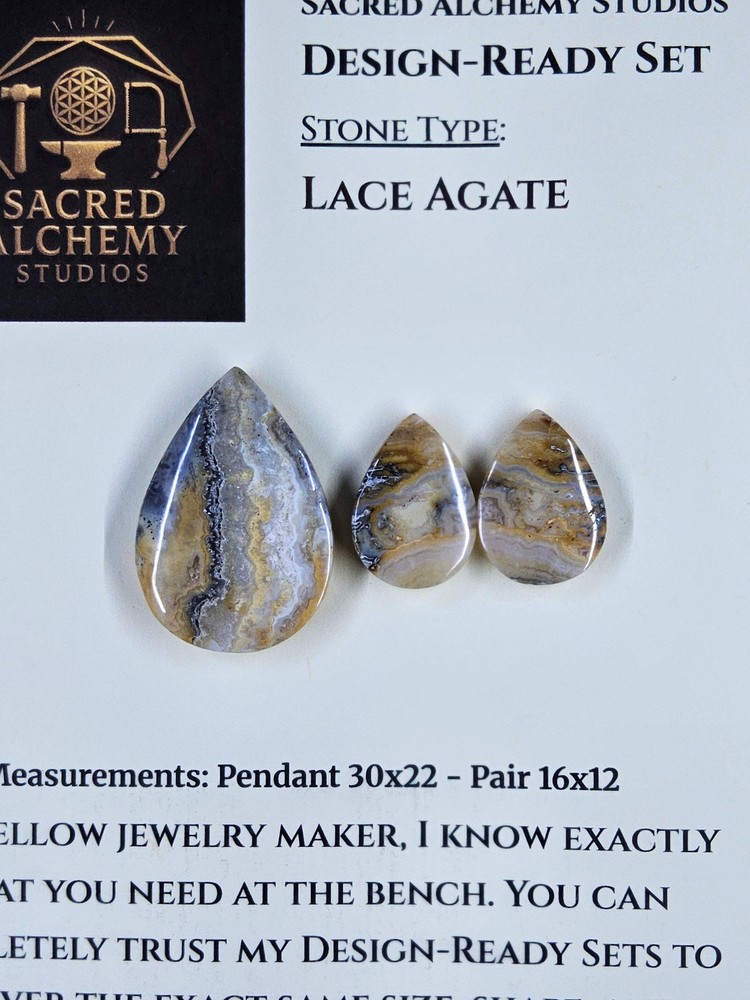 Tear Shape - Lace Agate - Design-Ready Set