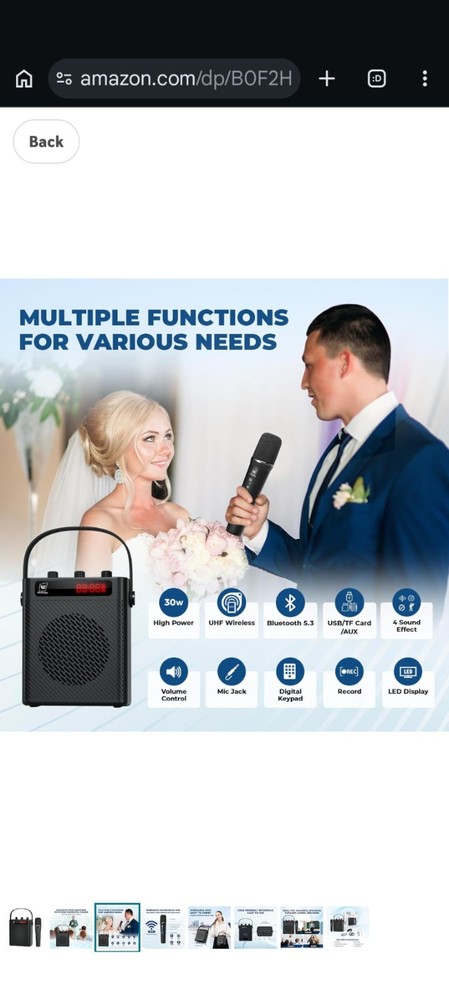 Portable PA system with wireless Mic
