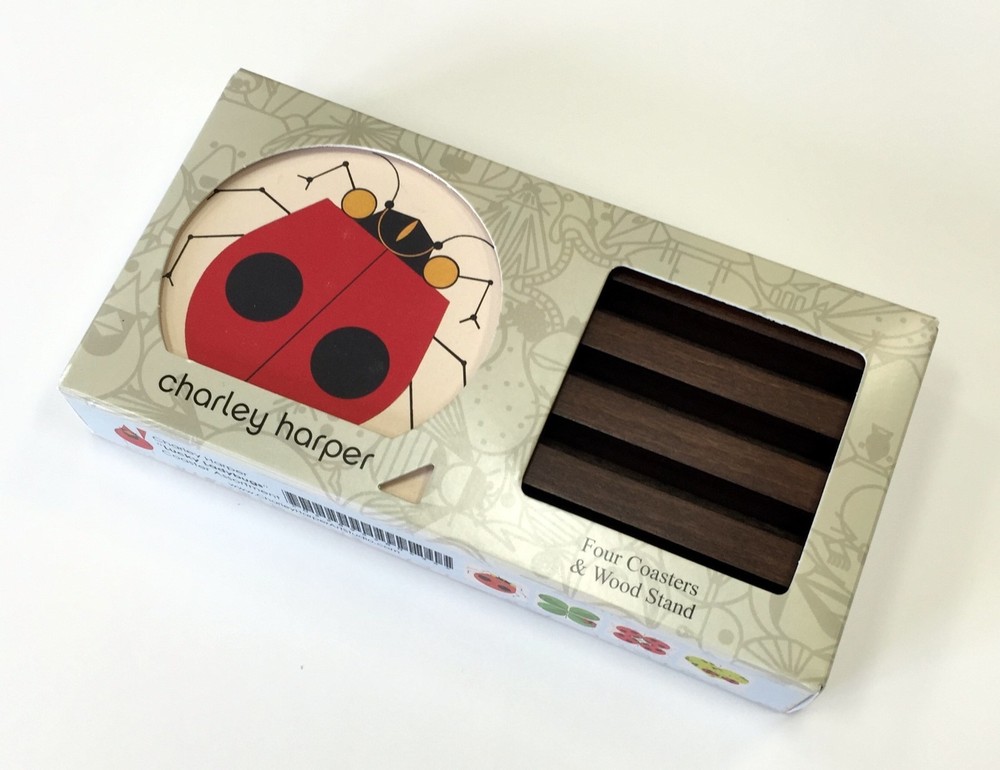 Charles/Charley Harper Ladybugs Absorbant Stone Coaster Set