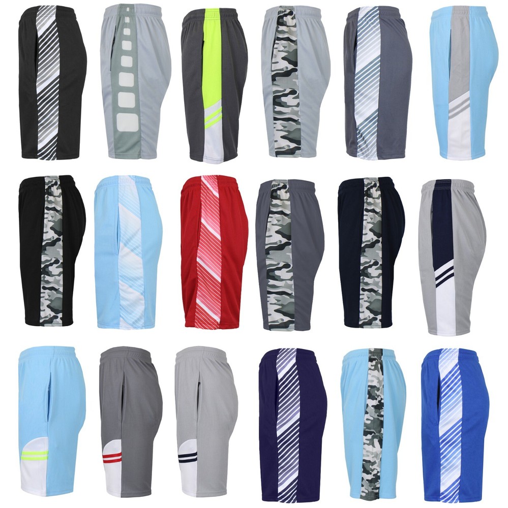 5-Pack Assorted Moisture-Wicking Performance Active Mesh Shorts (S-2XL)