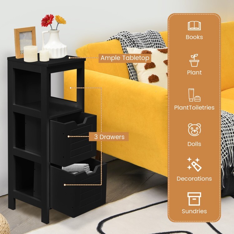 Multifunction Bathroom Floor Adjustable Storage Organizer Cabinet Freestanding
