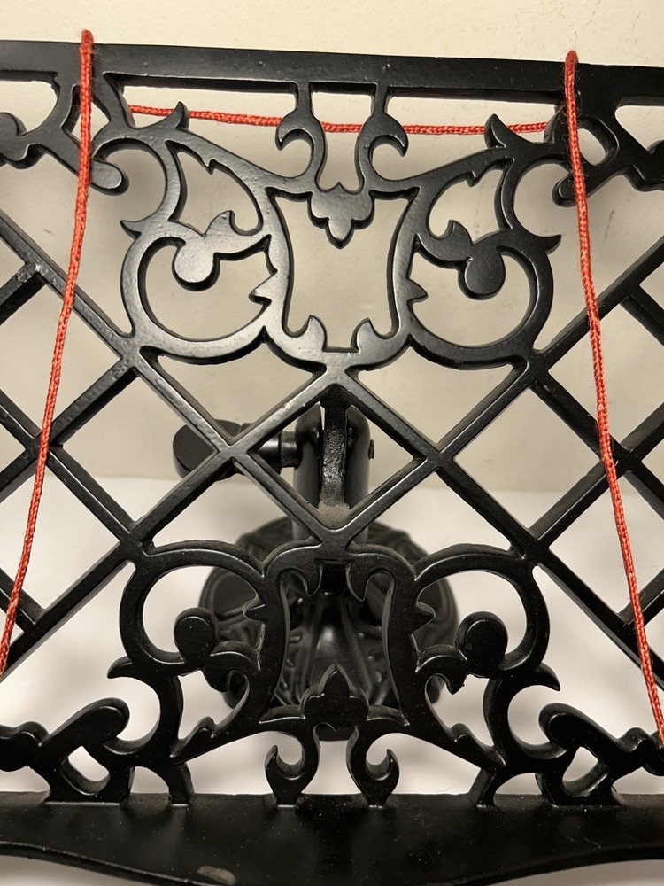 Black Cast Iron Adjustable Recipe Book Holder Weights 12”