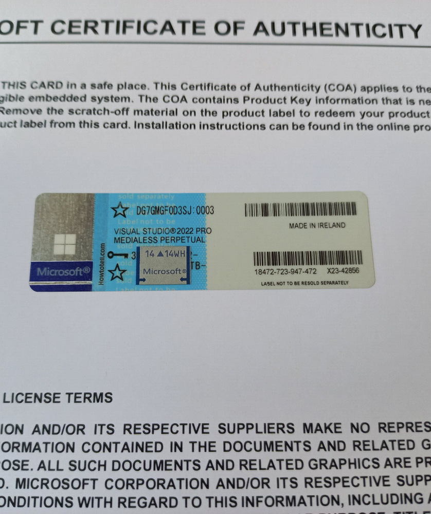 Microsoft Visual Studio 2022 Professional CoA AUTHENTIC License DG7GMGF0D3SJ