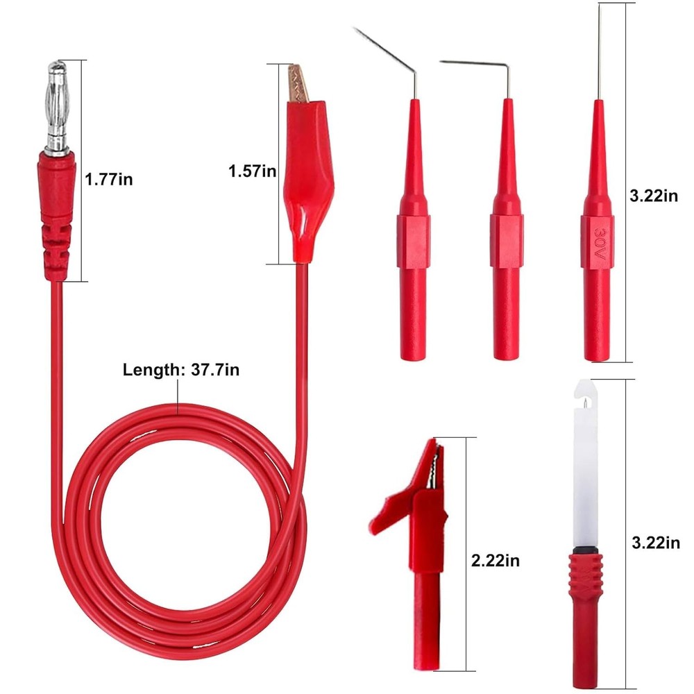 Comprehensive 31PCS Testing Kit: Back Probes, Clips & Leads for All Applications