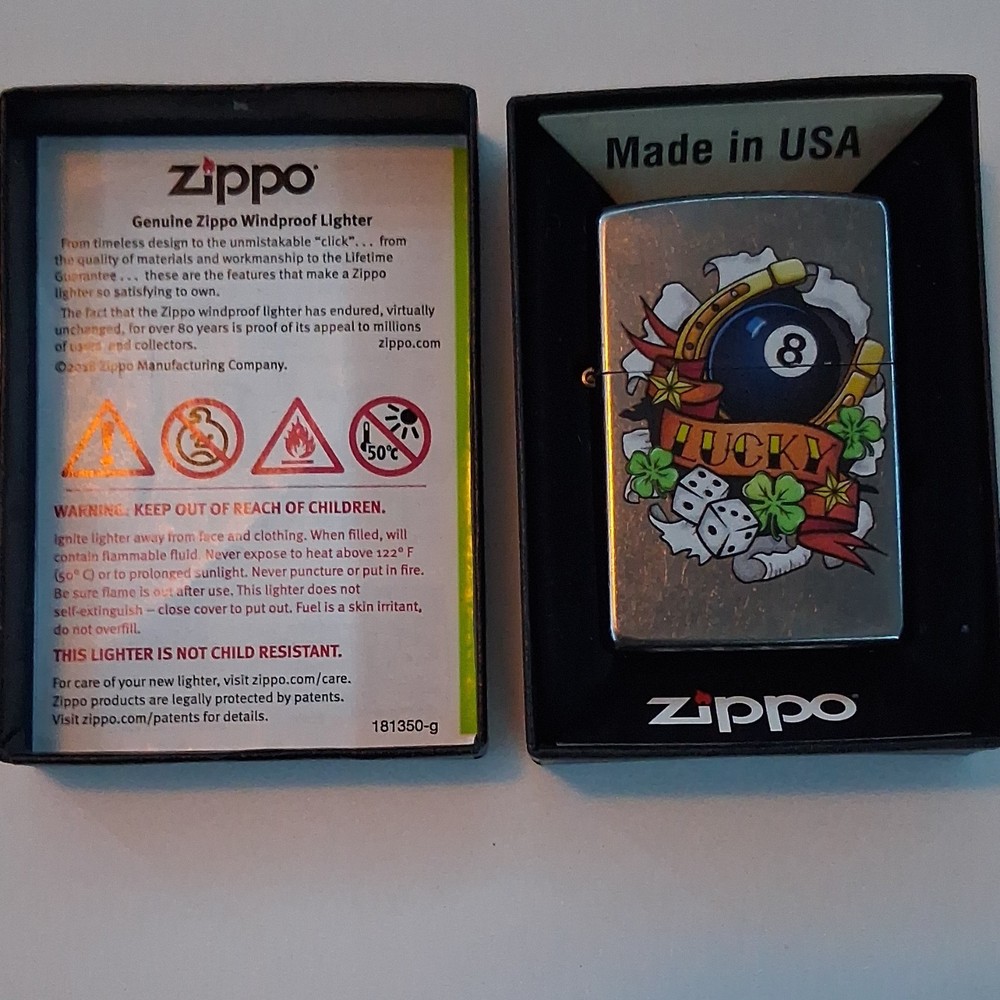 Zippo Windproof Lucky 8 Ball with Dice Lighter