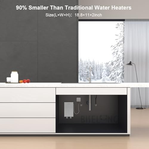 BiseLong Electric Instant Heat Tankless Water Heater, 7KW, 240V, White
