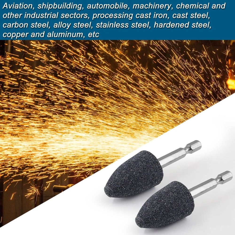 Aracombie 5PCS Abrasive Drill Bits Stone Grinding Bits, 1/4" Hex Cone Shaped