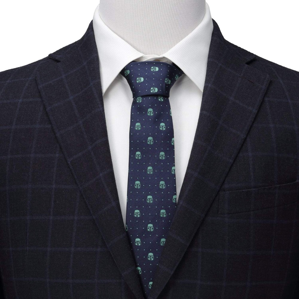Star Wars Mandalorian Navy Dotted Tie