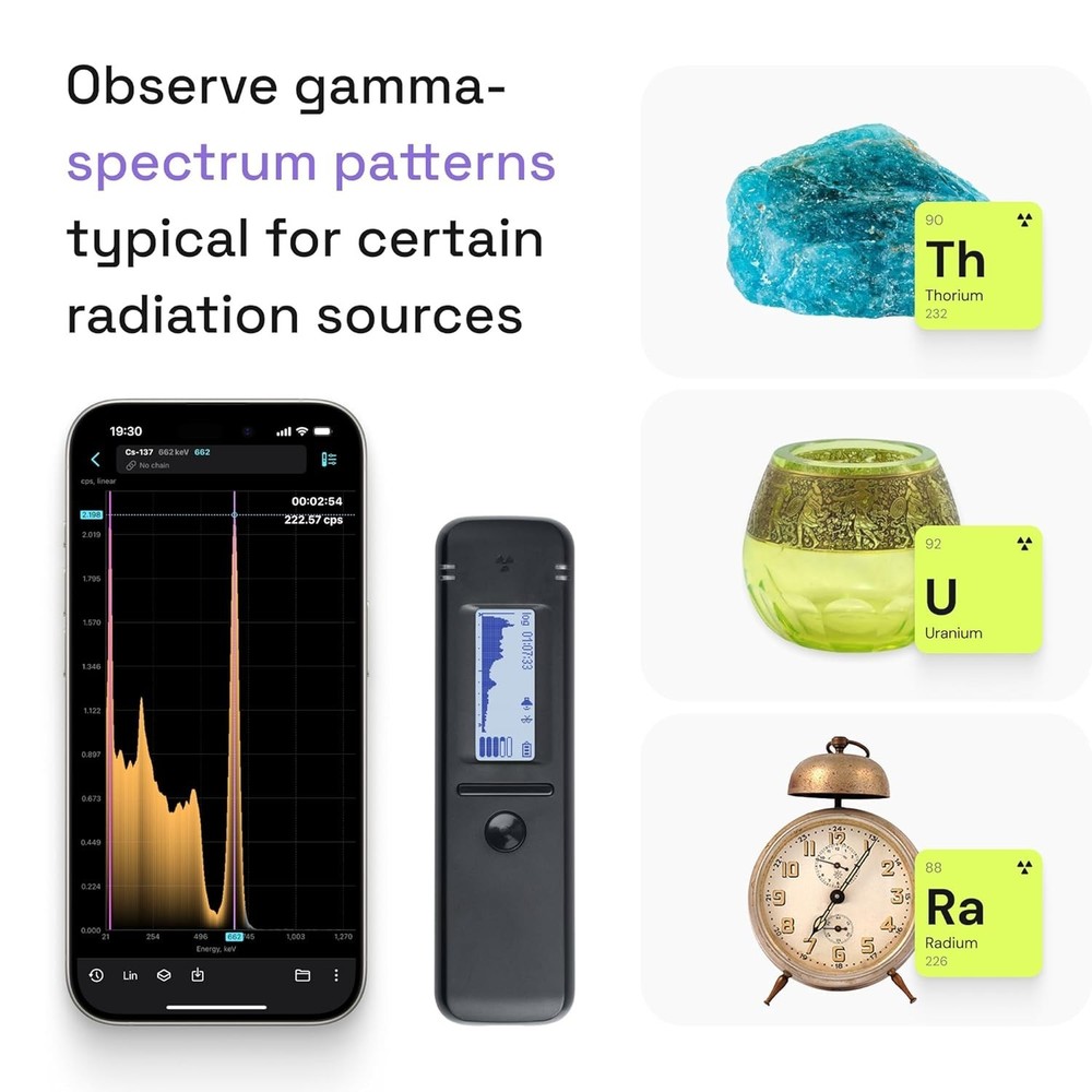Compact Smart Geiger Counter - Isotope Detection with Real-Time Mapping Features