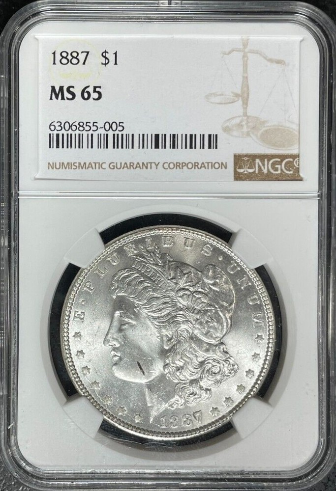1887 MORGAN SILVER DOLLAR ~ NGC MS 65 ~BEAUTIFUL COIN~ REF#55-005
