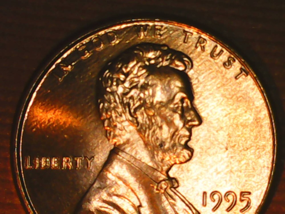 1995 Penny Reverse Die Crack & Chip