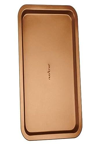 NutriChef 13" Non-Stick Coated Layer Surface Golden Wide Baking Pan