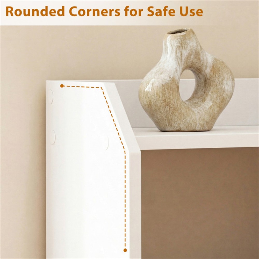 3-Tier Desktop Storage Shelf Raised Guardrail Anti-Fall Tabletop Organizer