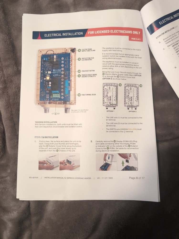 NEW JVIS USA MicroHeat 6-13 Electric Underfloor Hydronic Heater. 240V 1ph 60 HZ
