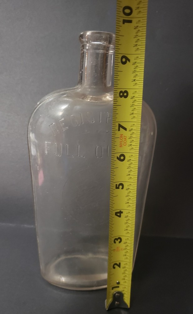Antique Registered Full Quart Bottle Flask