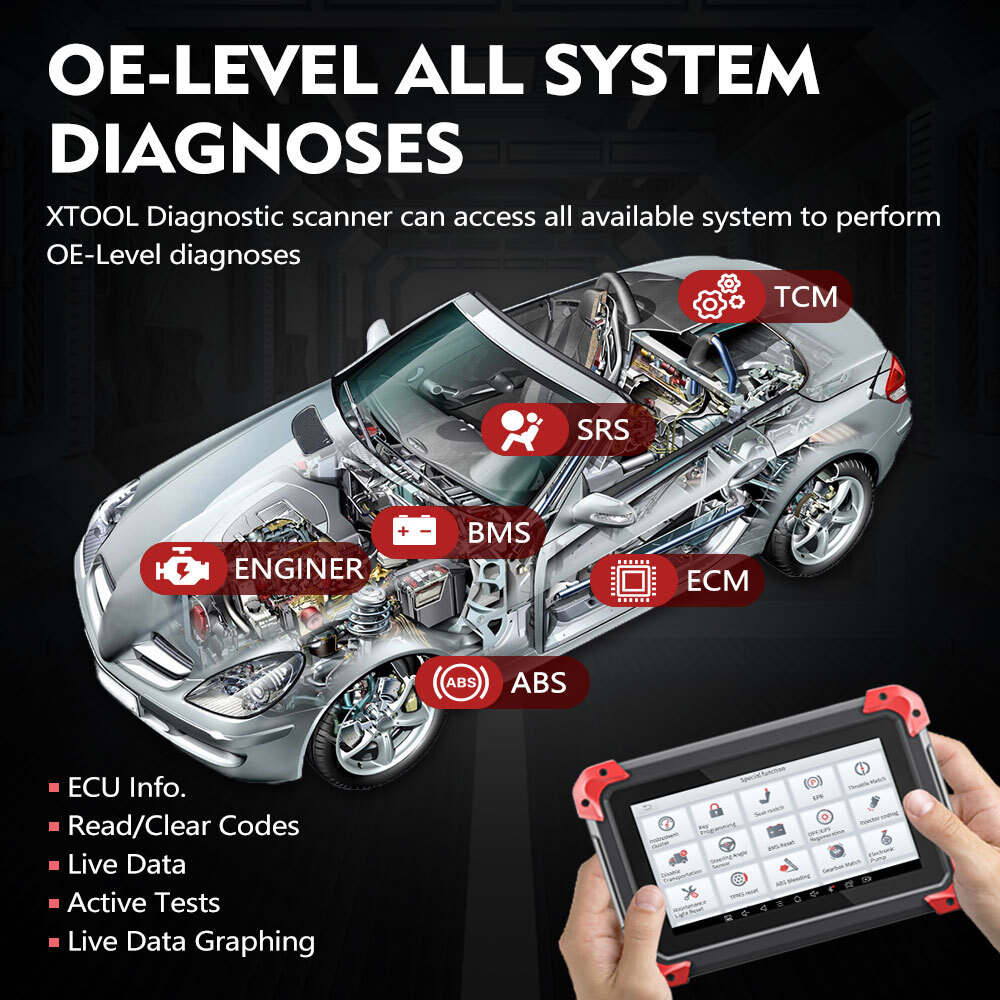 XTOOL USED D7 Auto All System Diagnostic Bidirectional Key Programming Scanner