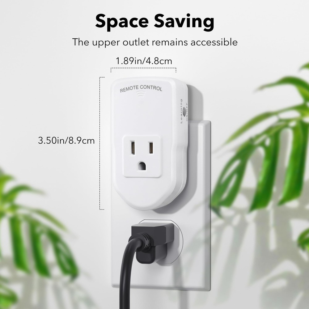 BN-LINK Wireless Remote Control Outlet Electrical Switch for 1 Pack, White