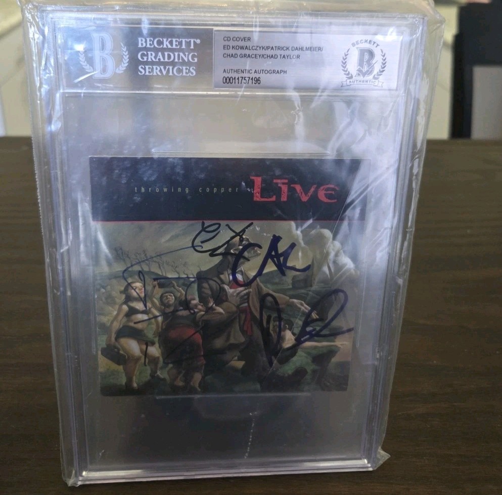 LIVE signed autographed "THROWING COPPER" CD COVER BECKETT (BAS) ED KOWALCZYK +3