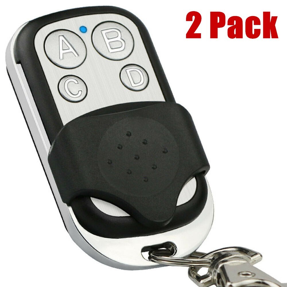 2Pcs Universal Fixed Code 4 Button Gate Garage Opener Remote Control 433 MHz