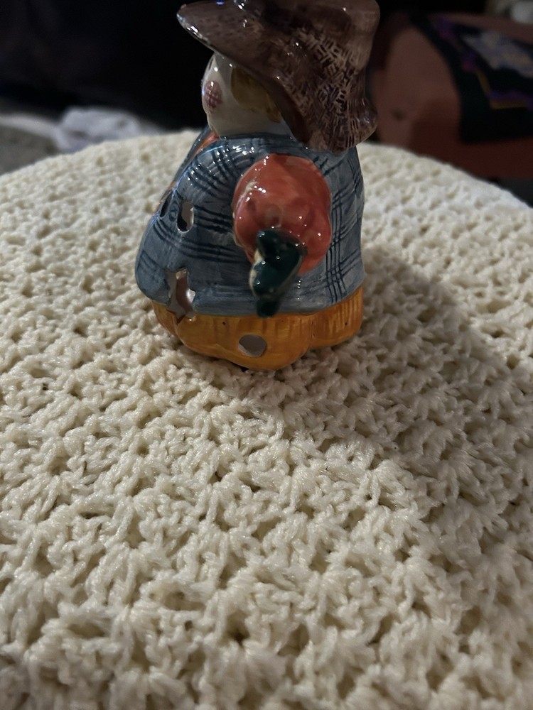 Ceramic Scarecrow Tea-Light Candle Holder - 5 in