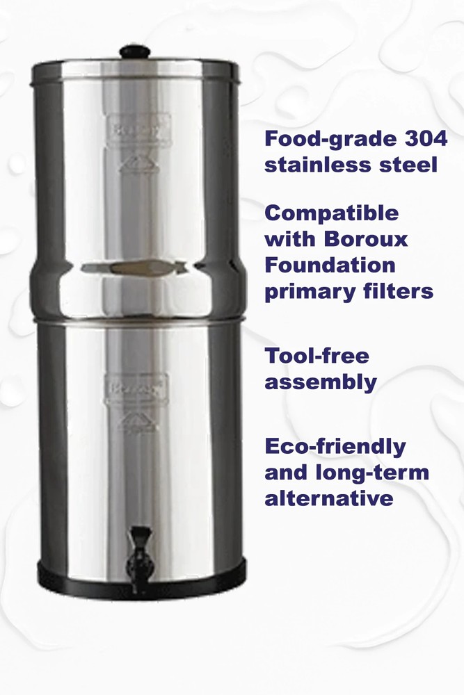 Berkey Water Filter System with Boroux Foundation Black and Fluoride Filters