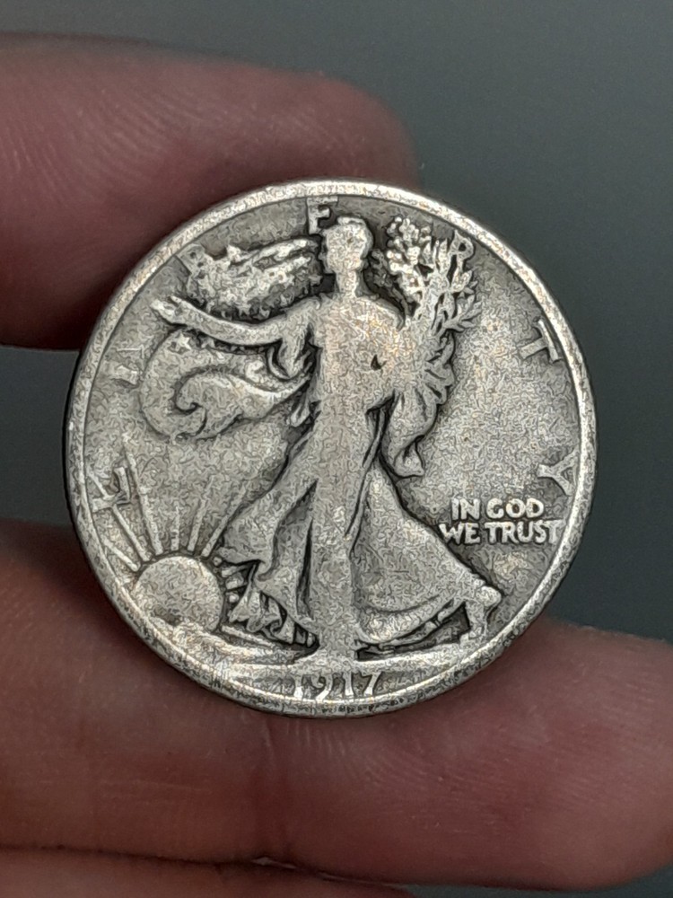 1917- S Walking Liberty Half Dollar Reverse Mint Mark
