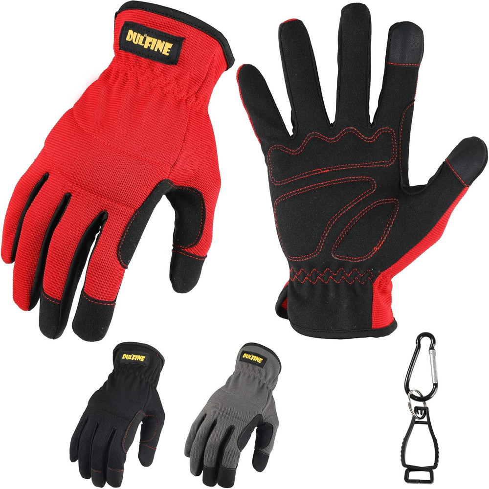 DULFINE High Performance Work Gloves for Men(3 Pairs Pack), High Dexterity Touch