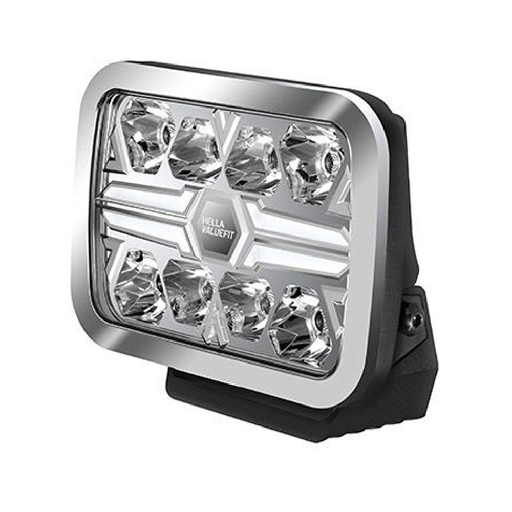 Hella Rectangular 9" Blade Chrome LED Spot Lamp Upright Mount