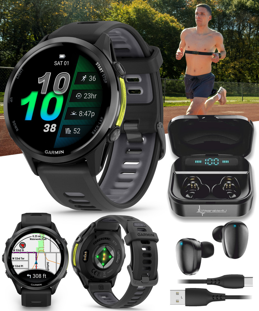 Garmin Forerunner 970 Premium Running GPS Smartwatch AMOLED | Wearable4U Bundle