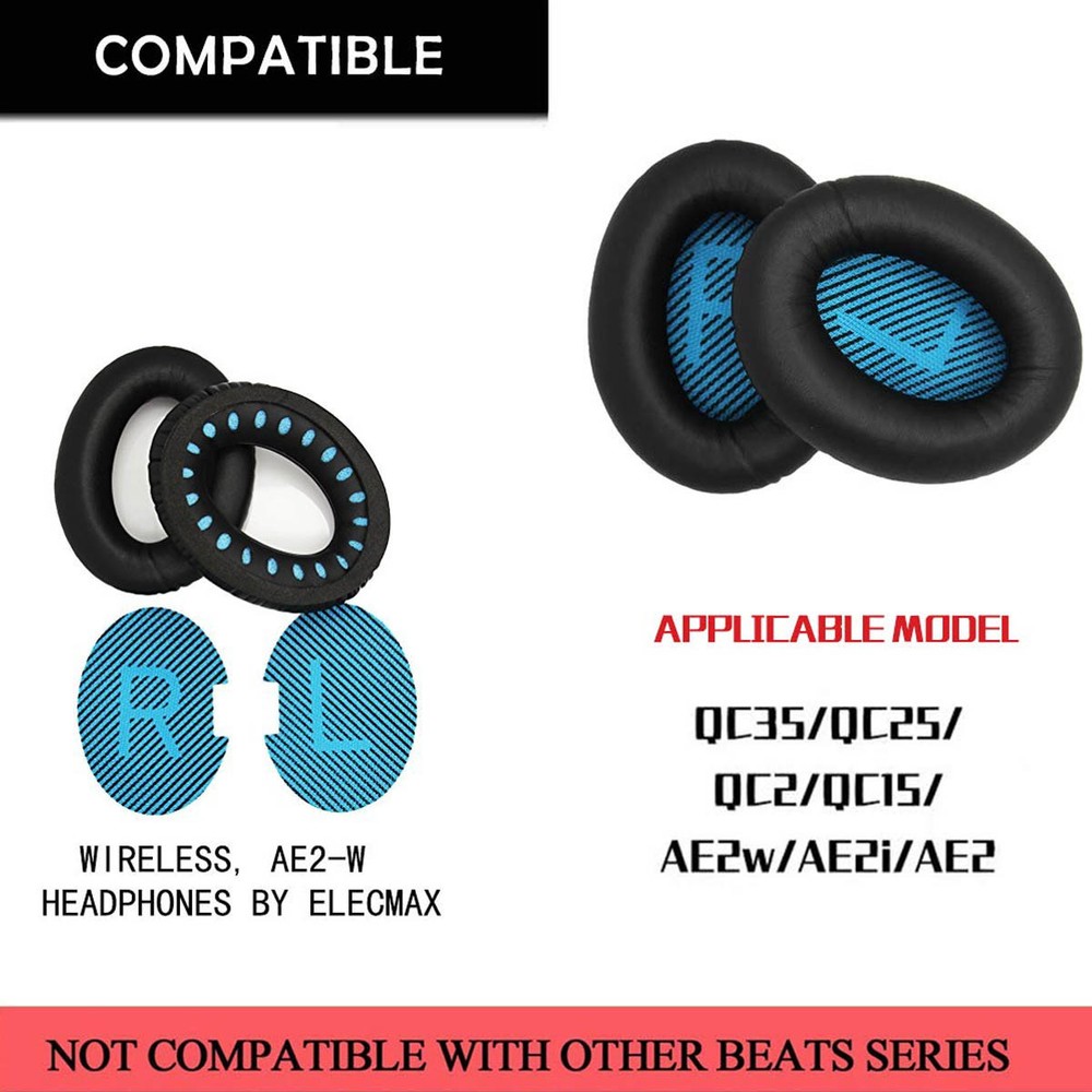 Ear Pad Cushion Replacement For Bose QC 2 Black!
