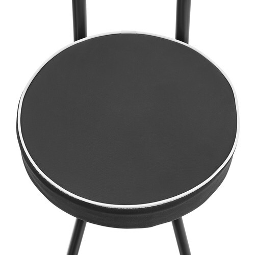 2pcs Black Counter Stool Bar Stool Portable Folding Kitchen Dining Chair