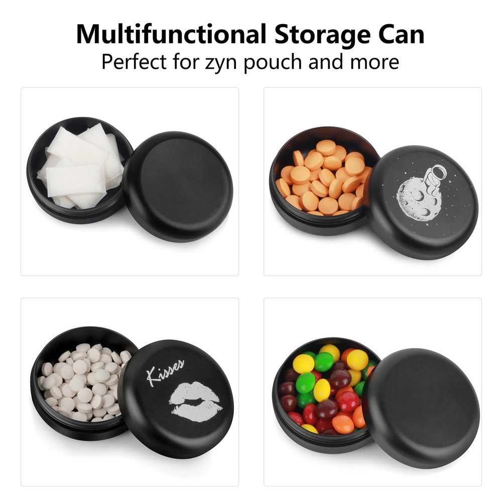 Mini Metal Container for Zyn Pouch | Can | Mini, Classic Black