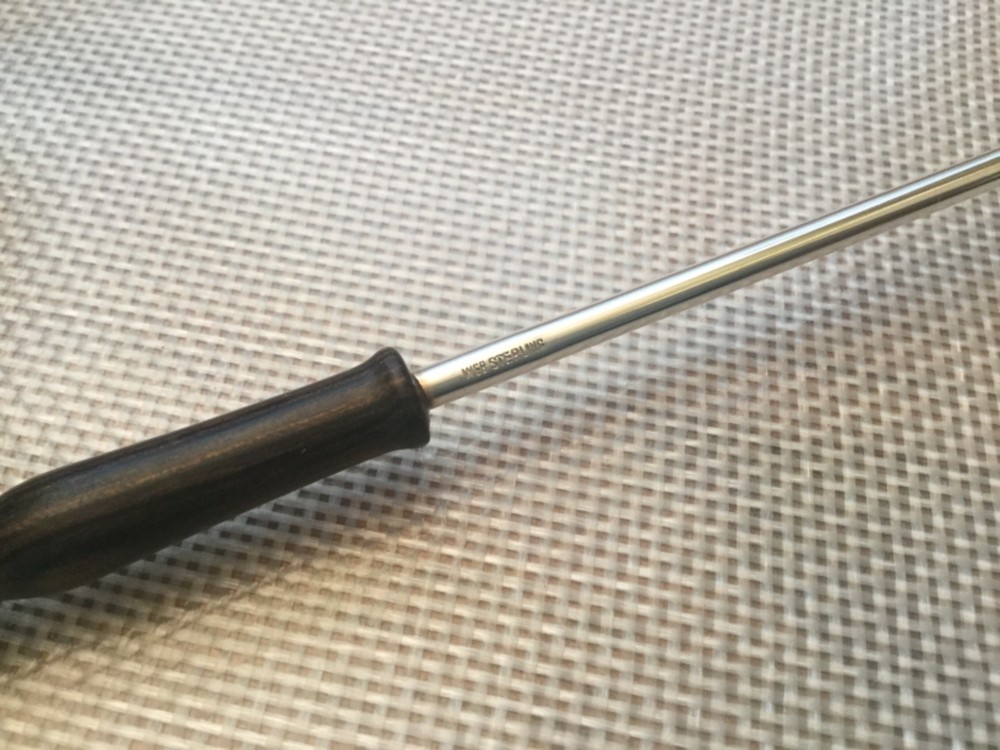 Vintage WEB Sterlin Silver Candle Snuffer W/Turned Ebony Handle