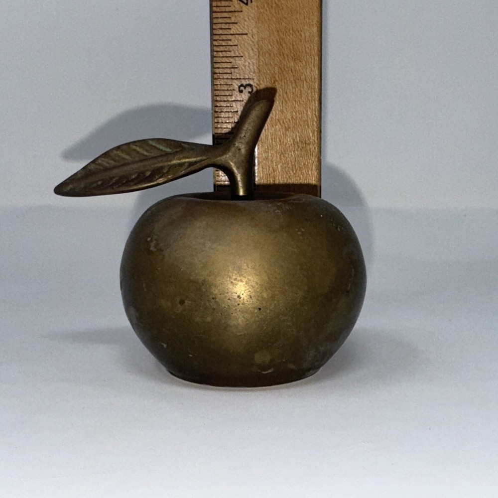 Vintage Solid Brass 3" Teacher's Apple Bell