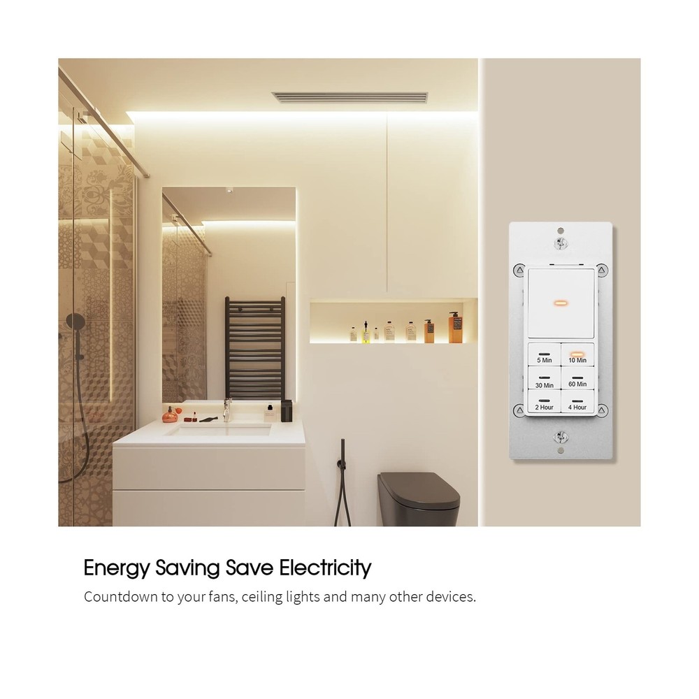 Minoston WiFi Timer Switch - Smart Countdown Timer, 5-15-30 Minutes... Fast Ship