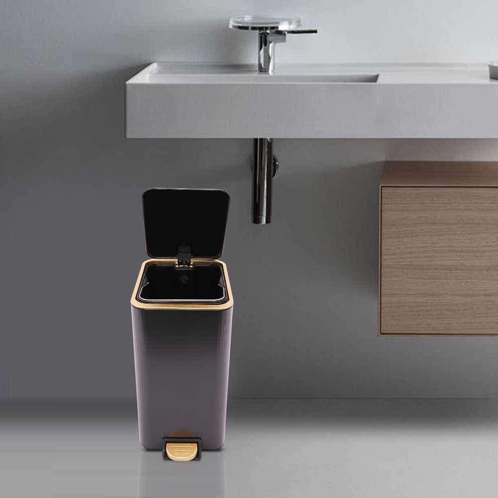 Bathroom Trash Can, Trash Can with Lid, Step Trash Bin