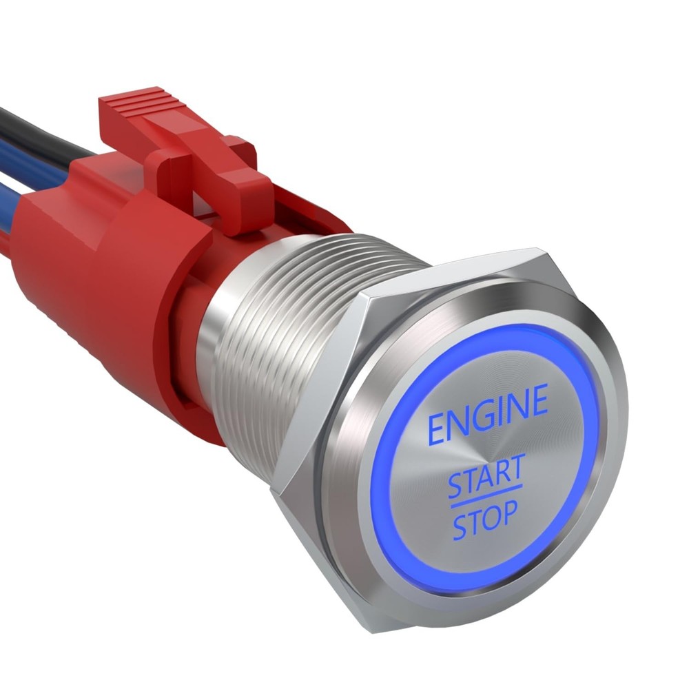 APIELE Push Start Ignition Switch, Off-(ON) Instant Engine Blue